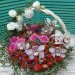 Корзина с орхидеями, розами, клубникой и голубикой