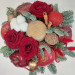 Новогодний букет с фруктами, розами и медом