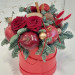 Новогодний букет с фруктами, розами и медом